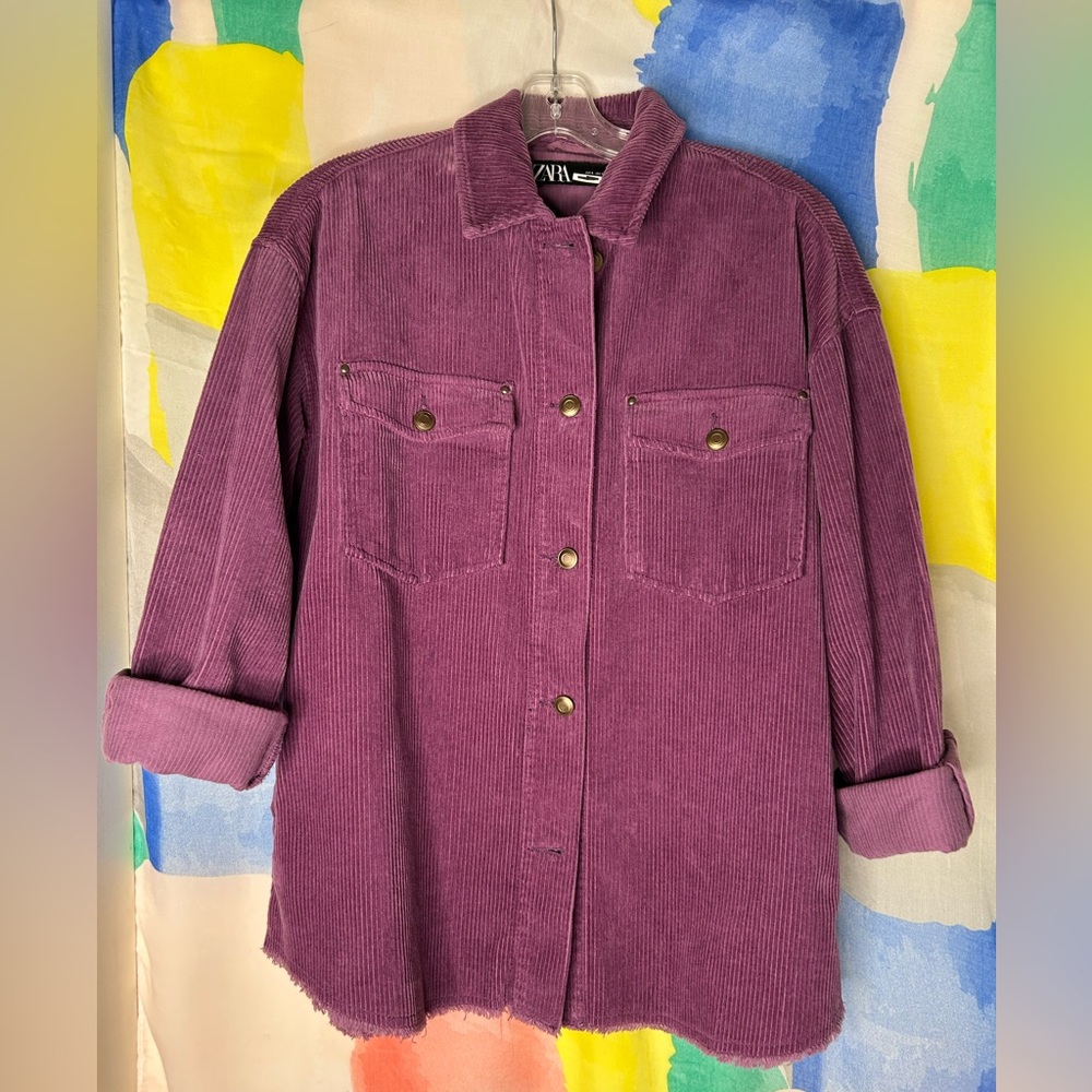 Zara Purple Corduroy Shacket